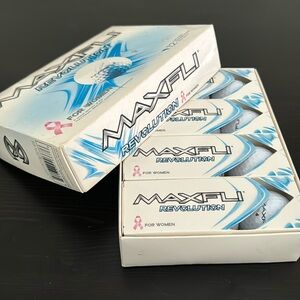 MAXFLI Revolution Golf Balls White For Women 3 Balls Breast Cancer MIP NOS